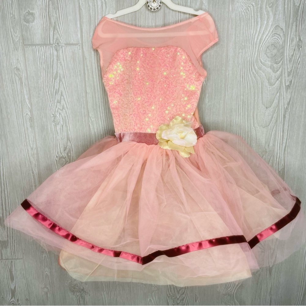 Weissman tulle tutu pink sequin leotard dancewear dance costume LC dress
